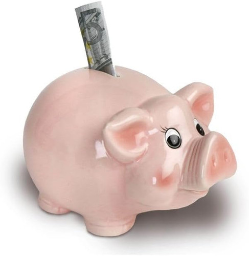 Rosa sparschwein glasiert - rosa, |