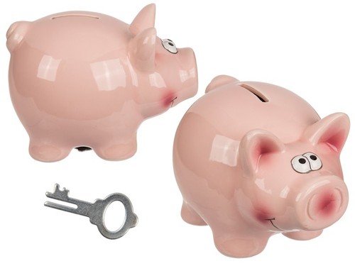 Sparschwein mit schloss - sparschwein,