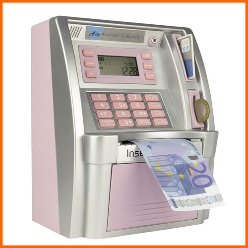 Geldautomat für kinder - kinder, rosa