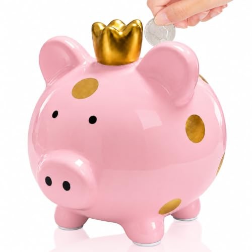 Sparschwein keramik 15cm rosa - sparschwein,