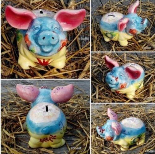 Keramik kunst sparschwein - xl,