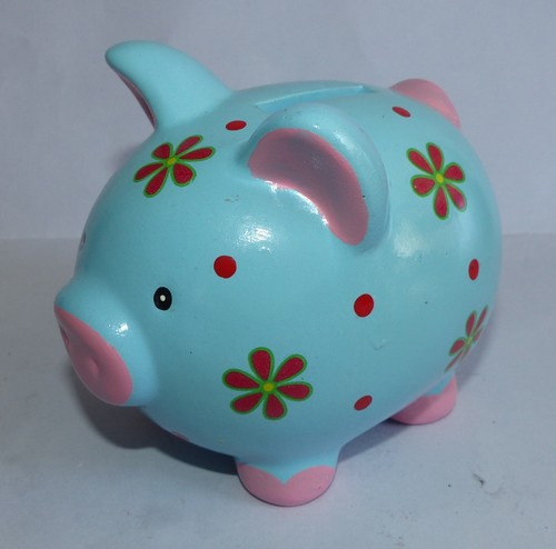 Spardose sparschwein blau - sparschwein, rosa