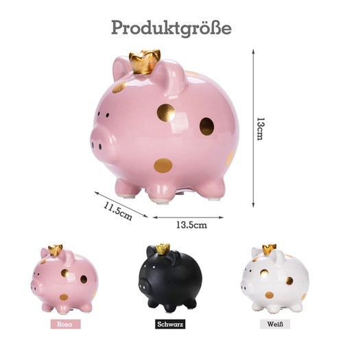 Sparschwein rosa keramik 15cm - rosa,