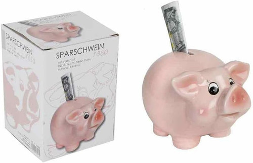 Rosa sparschwein glasiert - rosa,